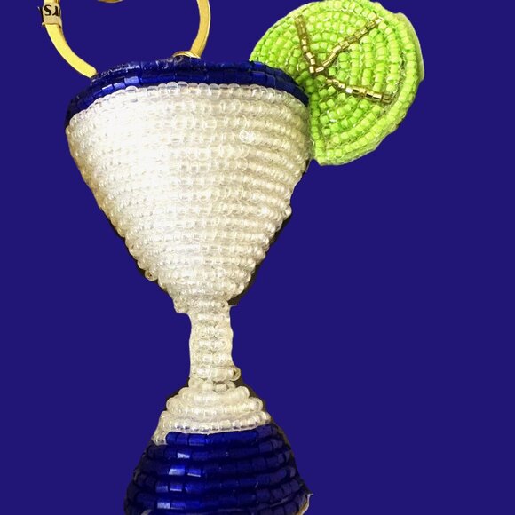 haute hippie Beaded Margarita with Lime Bag & Key Charm NWT Gold Hardware - Picture 1 of 9